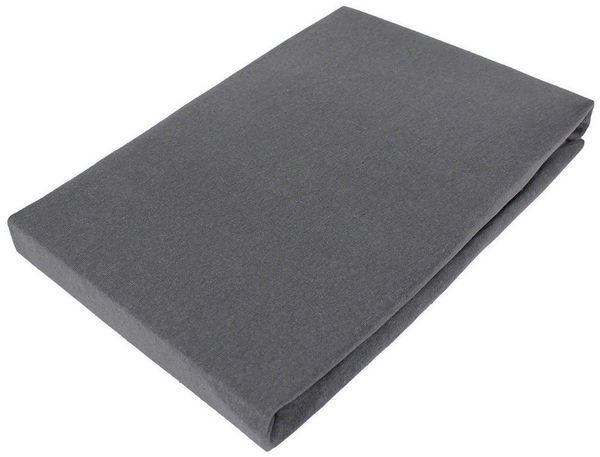 Casa Colori Spannbettlaken Jersey 90/140/180x200 cm Baumwolle Anthrazit Grau, Baumwolle, Gummizug: rundum, (1 Stück), 30er Steghöhe