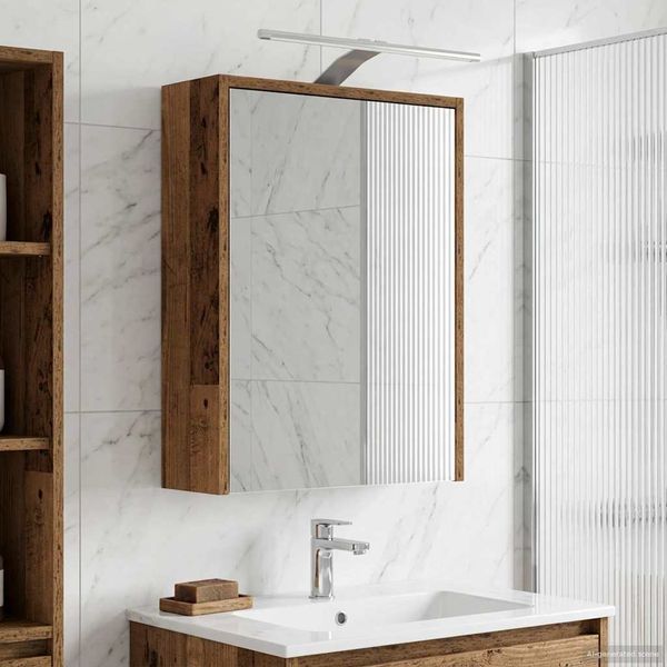 vidaXL Badezimmerspiegelschrank mit Regal Altholz 43 x 16 x 62.5 cm 889149
