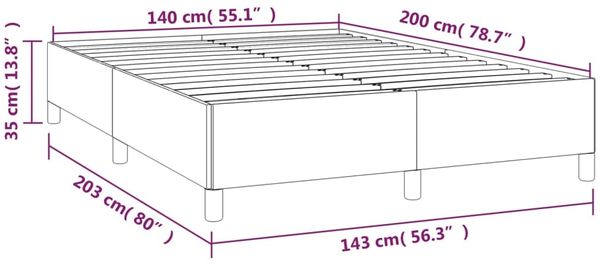 vidaXL Boxspringbett mit Matratze Hellgrau 140x200 cm Stoff 3144522 Bild 10