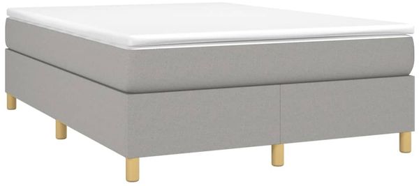 vidaXL Boxspringbett mit Matratze Hellgrau 140x200 cm Stoff 3144522 Bild 3