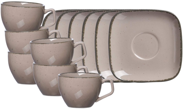 Ritzenhoff & Breker Casa Espressotasse mit Untertasse 6er Set grau