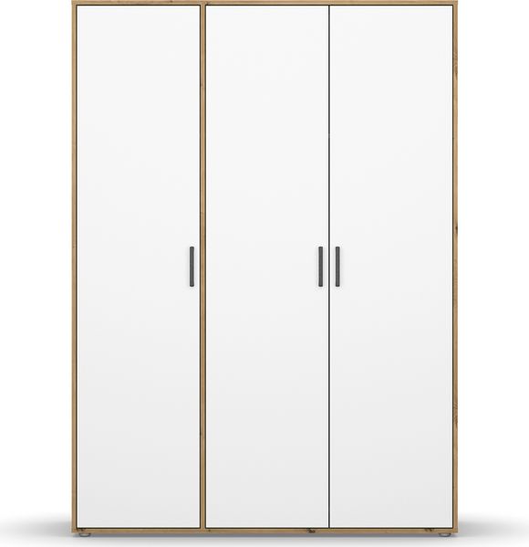 rauch Kleiderschrank; Drehtürenschrank VOYAGER, 3-türig, Alpinweiß/Eiche Artisan, 140x194x53xcm Bild 2