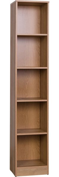 Marmex Möbel Grant 07 Regal, offenes Bücherregal, Nischenregal, riviera Eiche, 36x185x34 cm