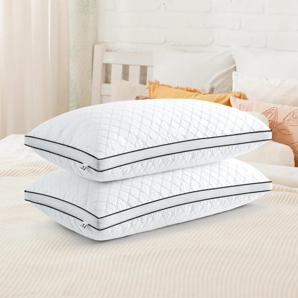 Orthopädisches Kopfkissen 40x80 2er Set Premium Füllung Schwarz