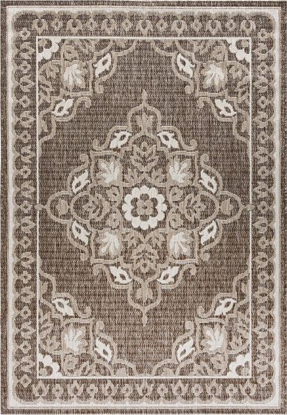 Mazovia Designteppich In-Outdoor-Teppich Pflanzlich Vintage Balkon Terrasse, Patio, Pavillon, 80x150 cm, Wasserdicht