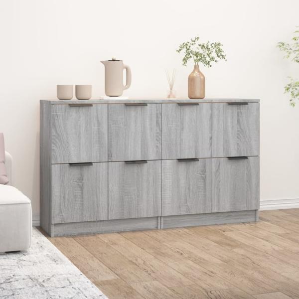 Sideboards 2 Stk. Grau Sonoma 60 x 30 x 70 cm Holzwerkstoff [3115810]