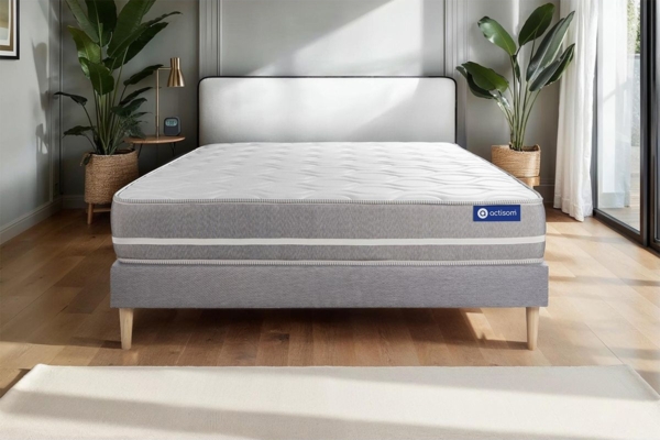 Actiflex touch matratze 150x195 cm + Bettgestell mit lattenrost - Dicke : 20cm - Taschenfederkern- H3