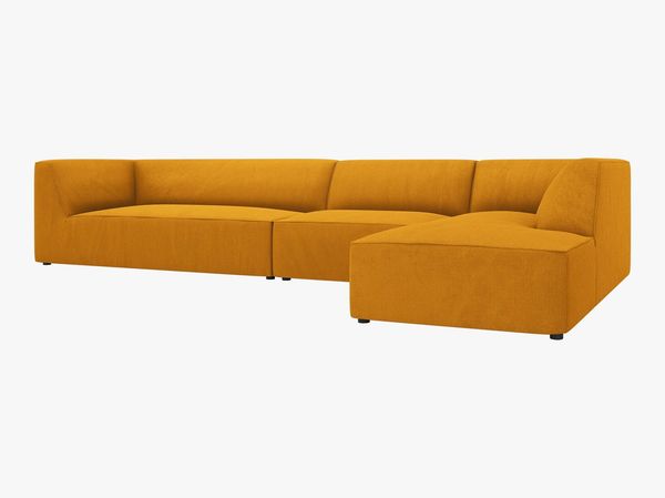 Micadoni Ecksofa Ruby 5-Sitzer Rechts Kord Scala Gelb Bild 3