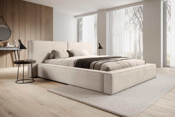 Compleo Polsterbett mit Bettkasten und Lattenrost, gepolstertes Kopfteil HEVE (Kostenlose Lieferung! TOP ANGEBOT), DesignerBett, Viele Varianten zur Auswahl–wählen Sie Größe und Farbe!