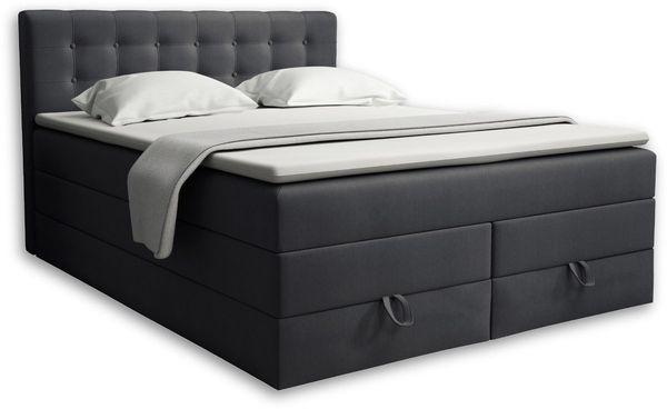Deine Möbel 24 Boxspringbett VERNO Echtes Boxspringbett Polsterbett Komplettbett inkl. Topper (Beige Grau Hellgrau Anthrazit Graphit Schwarz, 4-St, 2 Bonellfederkernmatratzen H3 + 1 Taschenfederkenmatratze H3/H3), 140x200 160x200 180x200 180x200 200x20...