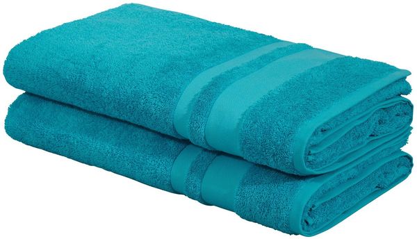 OTTO home Saunatuch Vanessa, 2 Saunatücher, 80x200cm, in Standard- und Premium-Qualität, Walkfrottee (Set, 2-St), Handtücher mit Bordüre, 100% Baumwolle, einfarbig, weich