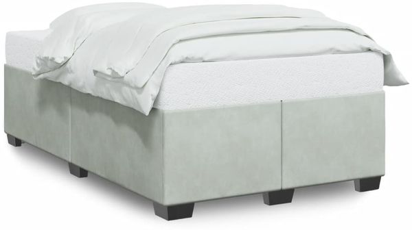Einzelbettgestell Design für Erwachsene ohne Matratze Hellgrau 120x190 cm Samt d4902e
