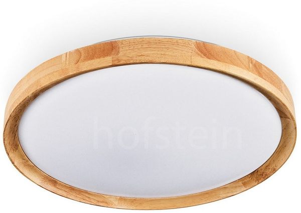 hofstein Deckenleuchte dimmbare Deckenlampe aus Metall/Bambus/Kunststoff in Weiß/Natur, LED wechselbar, 3000 - 6000 Kelvin, LED Leuchte(40cm), 2500 Lumen, 3000 -6000 Kelvin, inkl. Fernbedienung