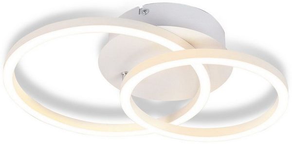Nettlife LED Deckenleuchte 2 Ringe Schwarz/Weiß Drehbar 24W 3000K, LED fest integriert, Warmweiß, für Wohnzimmer Schlafzimmer Küche