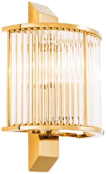 Casa Padrino Luxus Wandleuchte Gold 20,5 x 12 x H. 30 cm - Designer Wandlampe Bild 1