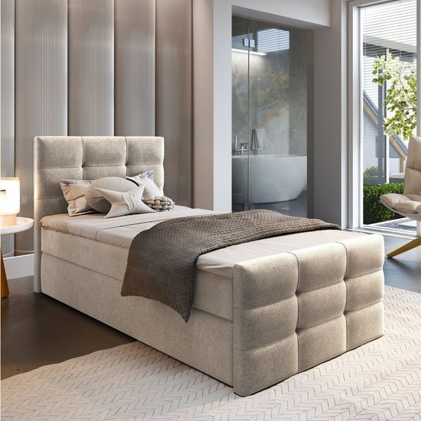 Masseno Boxbett AMON 80x200 cm mit Bonell Matratze und Topper