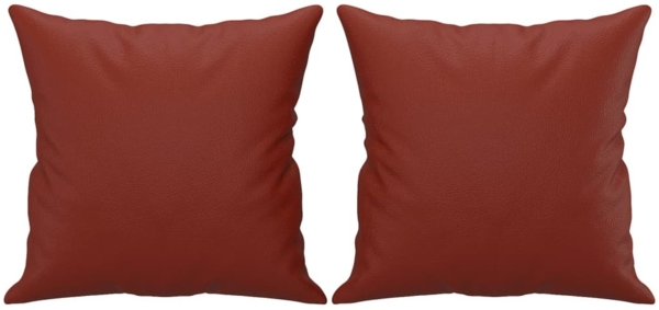 vidaXL Zierkissen 2 Stk. Weinrot 40x40 cm Kunstleder 349483