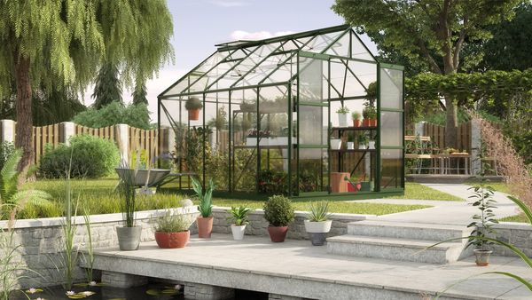 Vitavia Gewächshaus "Uranus 8300", smaragd grün, 8,3 m²,3 mm ESG