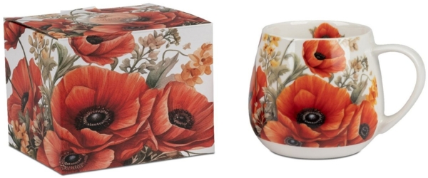 DUO FLOWER CLASSIC Fassbecher 430 ml POPPIES New Bone China Porzellan