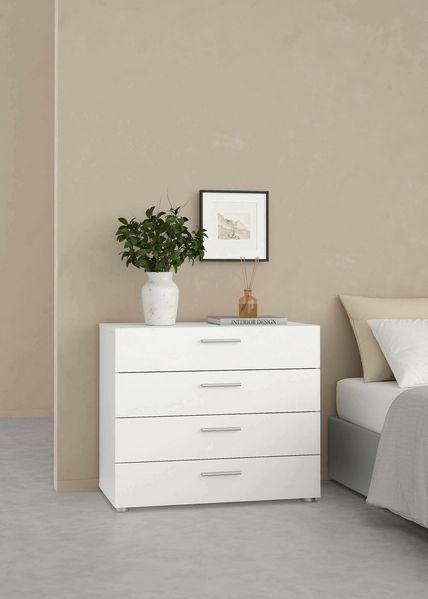 Dmora - Kommode Marinette, Mehrzweckkommode, Schlafzimmerkommode, Schrank mit Schubladen, 80x40 h68 cm, Weiß