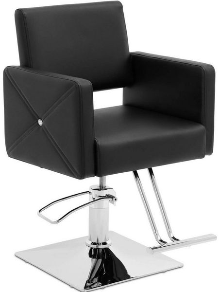 Physa Armlehnstuhl Friseurstuhl mit Fußstütze Barber-Stuhl 150 kg Carlisle schwarz, Schwarz