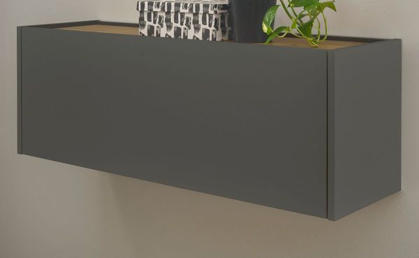 Hängeschrank Center in grau matt und Eiche Wotan 100 cm