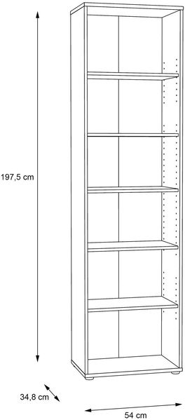 Regal >Tembi< in Artisan Eiche - 54x197,5x34,8cm (BxHxT) Bild 5