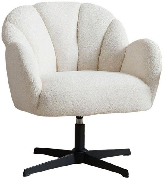 WAHSON OFFICE CHAIRS Loungesessel Drehbarer Polstersessel mit Armlehne aus Kunstfell/Samt