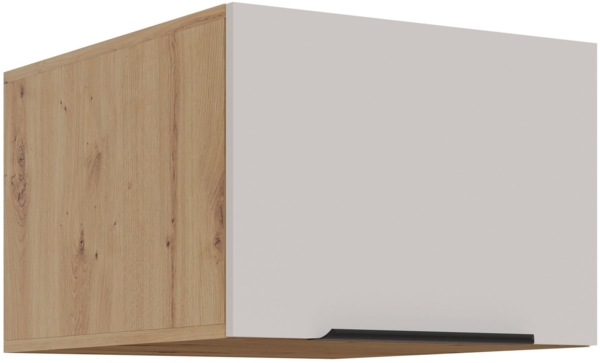 Aufsatzschrank Hochschrank 50 cm Küche SOLANO Kaschmir beige + Eiche Artisan matt Küchenzeile Küchenblock