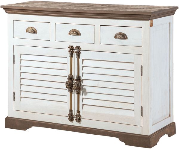 Sideboard Mango 120x45x90 weiß lackiert TOULOUSE #106