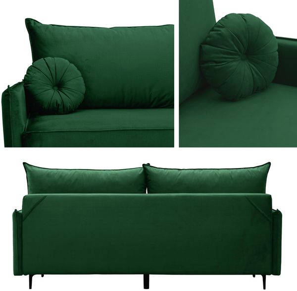 Mirjan24 'Cesechi' Schlafsofa mit Bettkasten, Kissen mit Reißverschluss, 101 x 216 x 96 cm, Dunkelgrau Bild 5