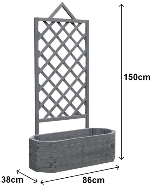 Rankgitter Spalier Rosenbogen Rankhilfe Holz Rankkasten Rosengitter Pflanzkasten Blumenständer Pflanzkasten Blumenkübel Kübel - Weiß Bild 5