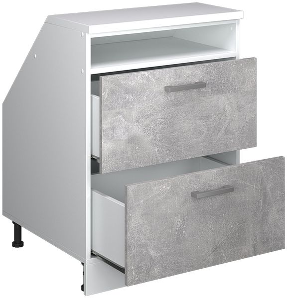 Dachschrägenschrank Rion Beton 60 x 81.6 cm mit 2 Schubladen, Schrankkorpus 60 cm Tiefe Vicco Bild 4