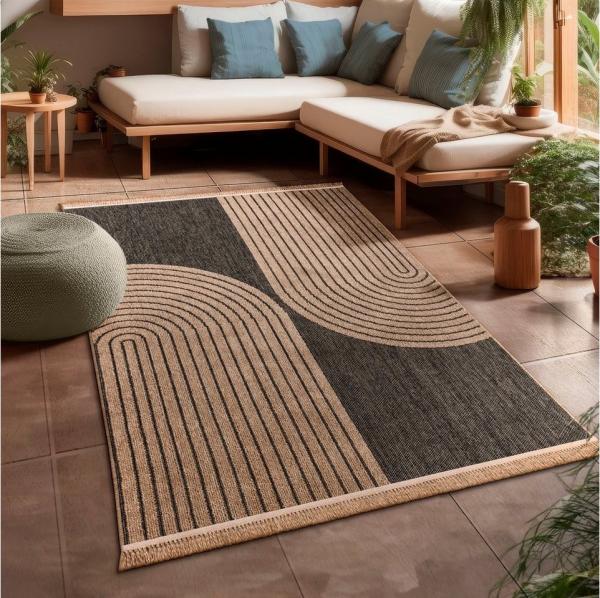 Paco Home Teppich Cologne 493, rechteckig, Höhe: 11 mm, Flachgewebe, meliert, Regenbogen, mit Fransen, Outdoor geeignet