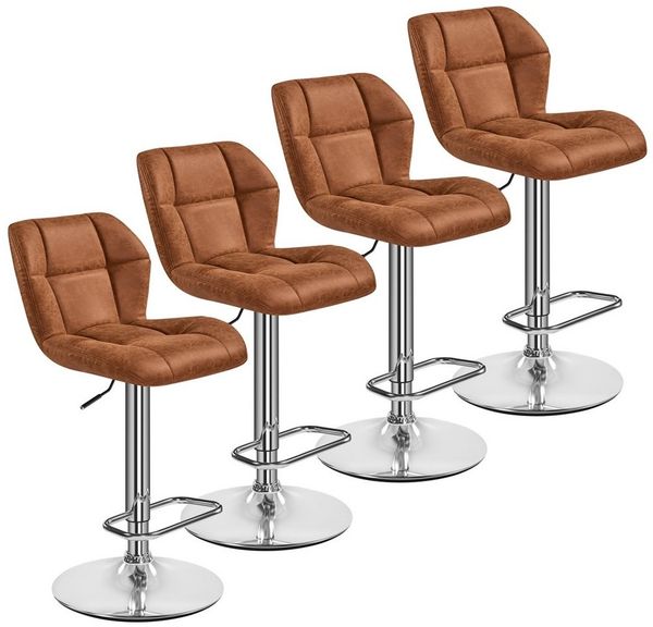 Yaheetech Barhocker 360° Drehbare Hocker mit Fußstütze (4 St), 1/2/4/6er-Set Barstühle Küchenstühle Bistrohocker höhenverstellbar