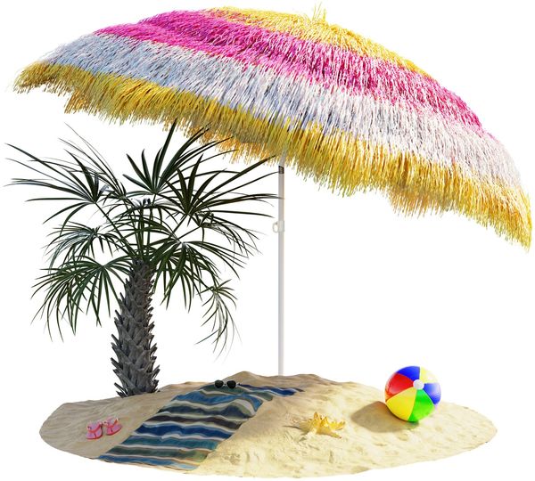 Kingsleeve 'Hawaii' Sonnenschirm, neigbar, UV Schutz 30+, Metall / Polyester bunt, Ø 160