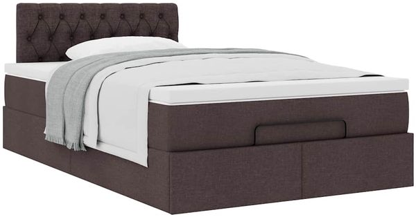 vidaXL Ottoman-Bett mit Matratze Dunkelbraun 120x190 cm Stoff 3311528 Bild 5