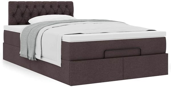 vidaXL Ottoman-Bett mit Matratze Dunkelbraun 120x190 cm Stoff 3311528 Bild 4
