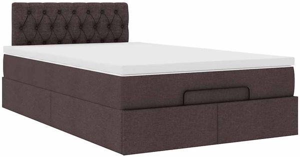 vidaXL Ottoman-Bett mit Matratze Dunkelbraun 120x190 cm Stoff 3311528 Bild 6