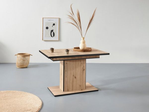 HELA Esstisch Ariana, Tisch, Küchentisch, Auszugstisch, durch innenliegende Einlegeplatten ausziehbar 120-160 cm