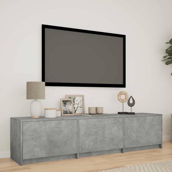 vidaXL Fernsehschrank mit LED Betongrau 165 x 34 x 40 cm Holzwerkstoff 3418713