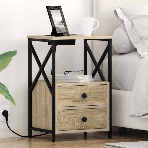 vidaXL Nachttisch Sonoma-Eiche 40 x 31 x 60 cm Holzwerkstoff 859562
