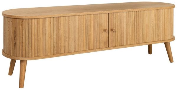 riess-ambiente Lowboard VALHALLA WOOD 160cm natur · TV-Schrank mit 2 Schiebetüren & 4 Fächer (Einzelartikel, 1 St), Wohnzimmer · Eiche · Retro Design