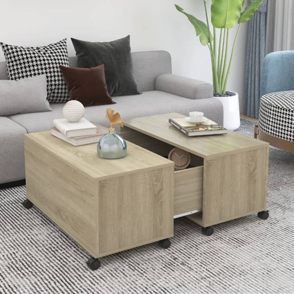 vidaXL Couchtisch Sonoma-Eiche 75x75x38 cm Holzwerkstoff 806870