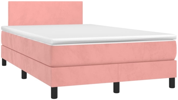 vidaXL Boxspringbett mit Matratze Rosa 120x190 cm Samt 3269830