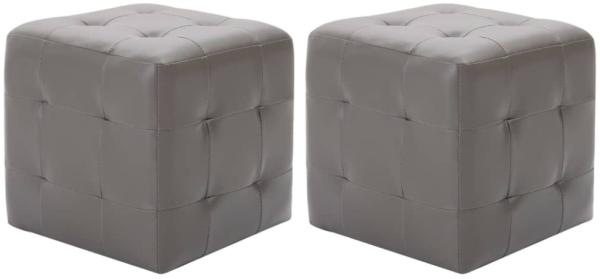 vidaXL Pouf 2 Stk. Grau 30x30x30 cm Kunstleder 278381