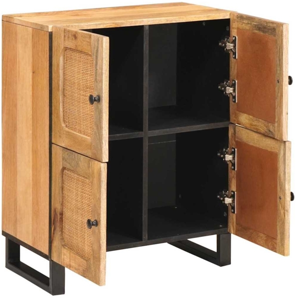 vidaXL Sideboard mit Speicher Braun 60 x 33 x 75 cm Massivholz Mango 4018070