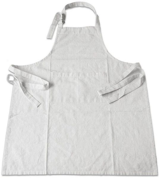 Grillschürze Set 2-teilig mit Ofenhandschuh - weiß/schwarz – Küchenschürze aus Baumwolle, verstellbar, mit Tasche – Schürze für Grillen, Backen, Küche
