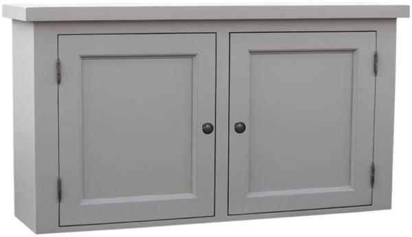 Casa Padrino Landhausstil Küchenhängeschrank Grau 120 x 31 x H. 65 cm - Landhausstil Küchenschrank mit 2 Türen