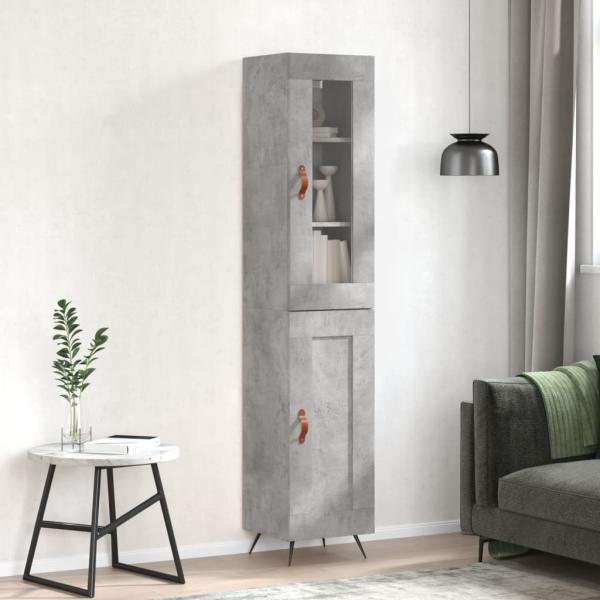 vidaXL Highboard Betongrau 34,5x34x180 cm Holzwerkstoff 3199469